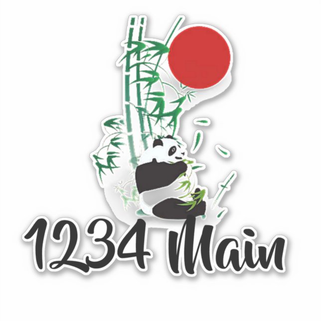 Autocollant de boîte aux lettres Panda (Devant)