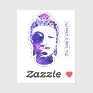 Autocollant de bouddha de motivation à main violet
