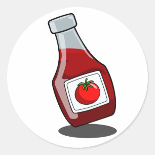 Autocollant de bouteille Ketchup de dessin