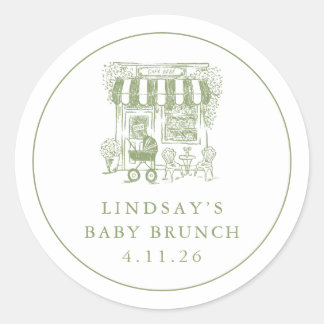 Autocollant de brunch Café Bébé Bébé