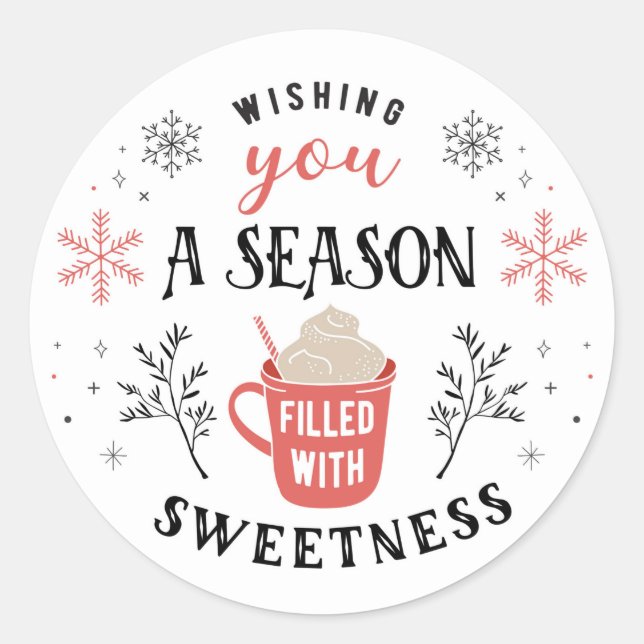 Autocollant de cacao de la saison de Noël (Devant)