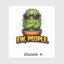 Autocollant de cactus drôle - Les gens, décor de b