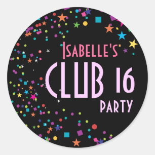 Autocollant de cadeau de club du bonbon 16 à