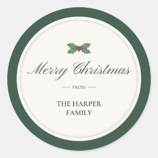 Autocollant de cadeau de famille "Joyeux Noël de" 