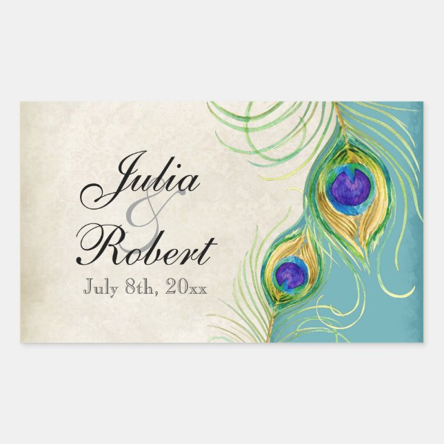 Autocollant de cadeau de faveur - le paon fait (Devant)