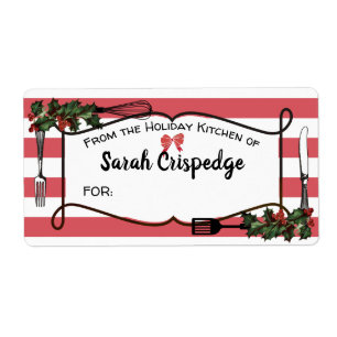 Autocollant de cadeau de nourriture de Noël