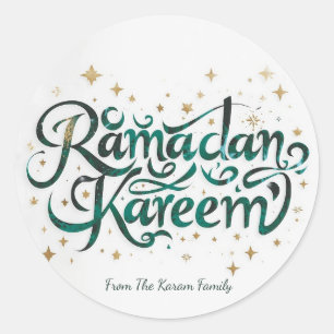 Autocollant de cadeau de thème Ramadan Kareem pour