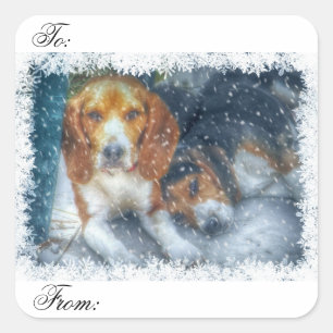 Autocollant de cadeau pour chien de Noël