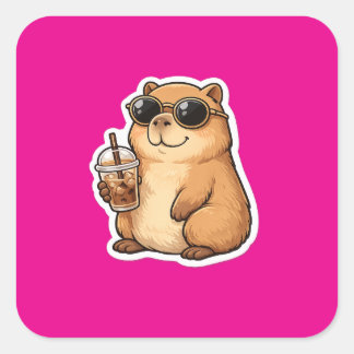 Autocollant de café capybara cool | Animal drôle m