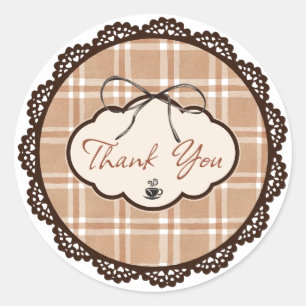 Autocollant de café vintage Merci