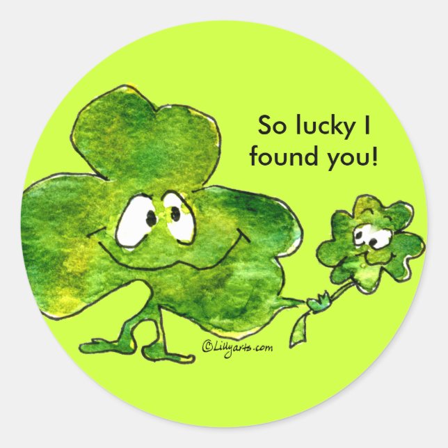 Autocollant de caricature pour Shamrock irlandais (Devant)