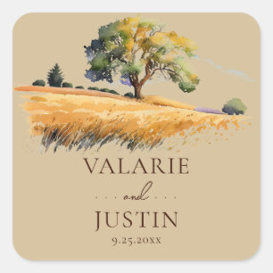 Autocollant de Carré Mariage extérieur de blé d'aq