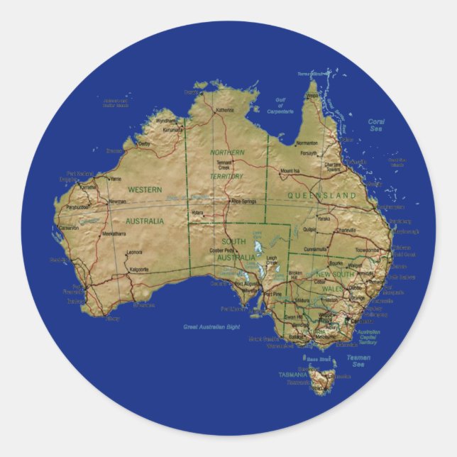 Autocollant de carte Australie (Devant)