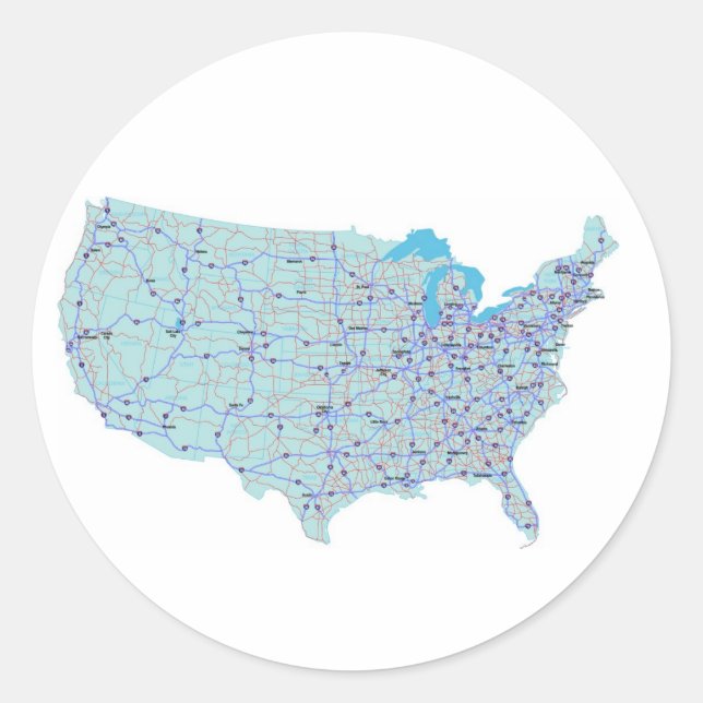 Autocollant de carte bleue des États-Unis (Devant)