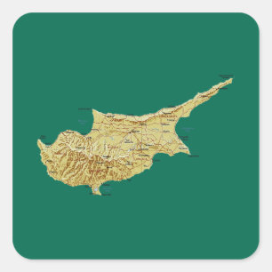 Autocollant de carte Chypre