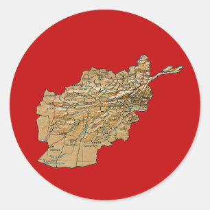 Autocollant de carte d'Afghanistan