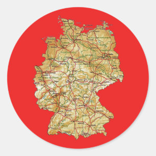 Autocollant de carte d'Allemagne
