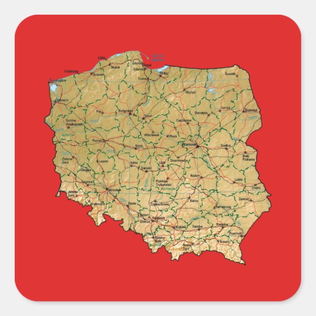 Autocollant de carte de la Pologne (Devant)