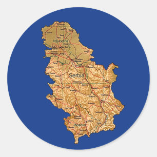 Autocollant de carte de la Serbie