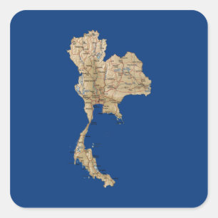 Autocollant de carte de la Thaïlande