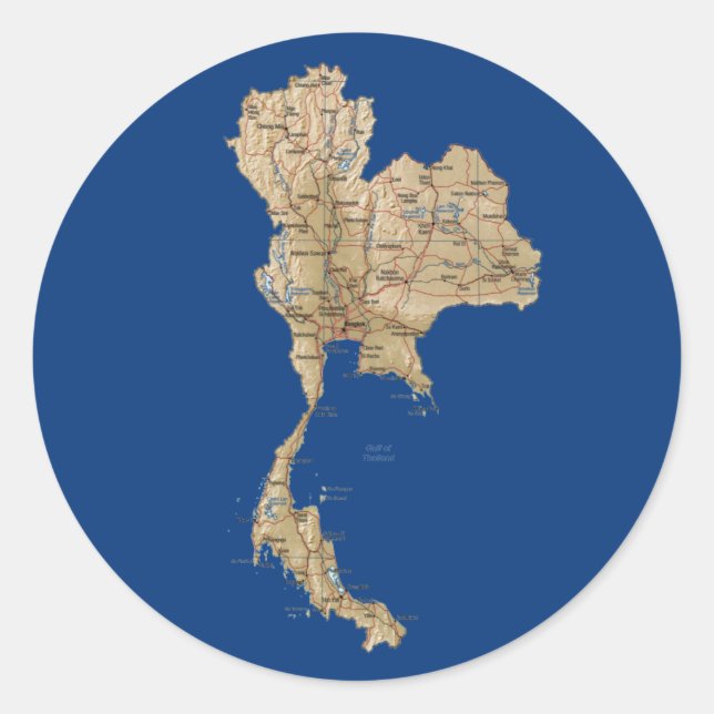Autocollant de carte de la Thaïlande (Devant)