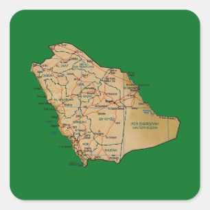 Autocollant de carte de l'Arabie Saoudite