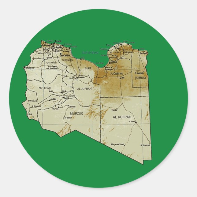 Autocollant de carte de Libye (Devant)