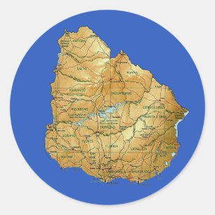 Autocollant de carte de l'Uruguay