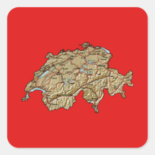 Autocollant de carte de Suisse