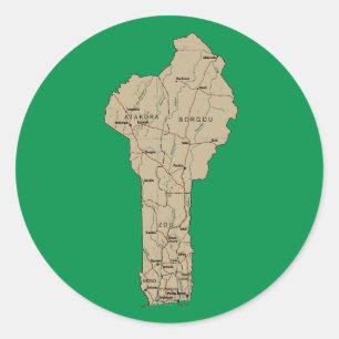 Autocollant de carte du Bénin