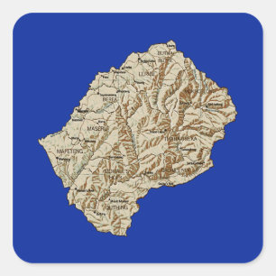 Autocollant de carte du Lesotho