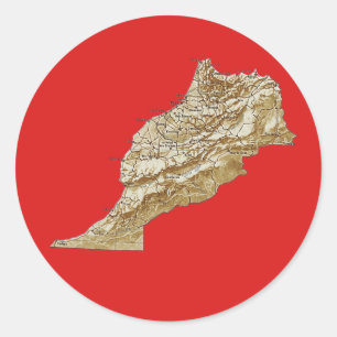 Autocollant de carte du Maroc