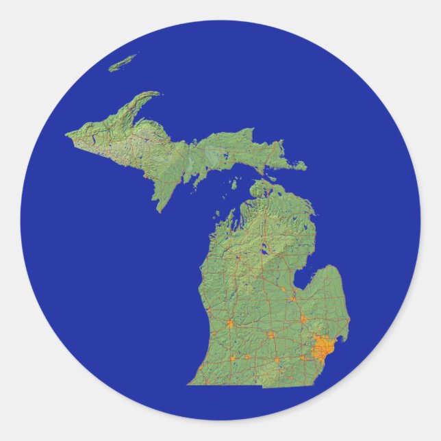 Autocollant de carte du Michigan (Devant)