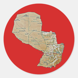 Autocollant de carte du Paraguay