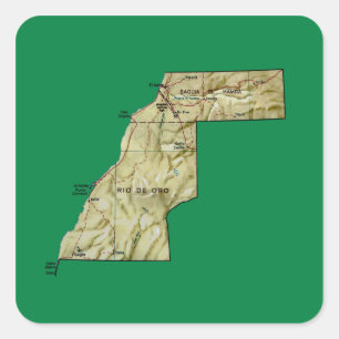 Autocollant de carte du Sahara occidental