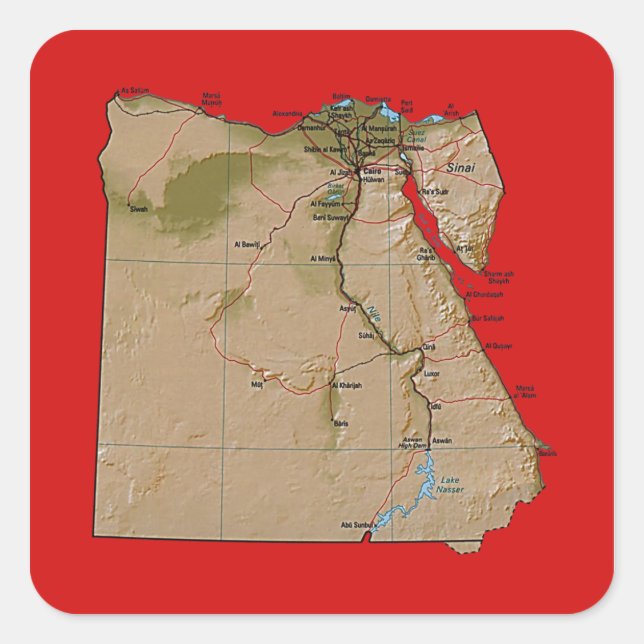 Autocollant de carte Égypte (Devant)