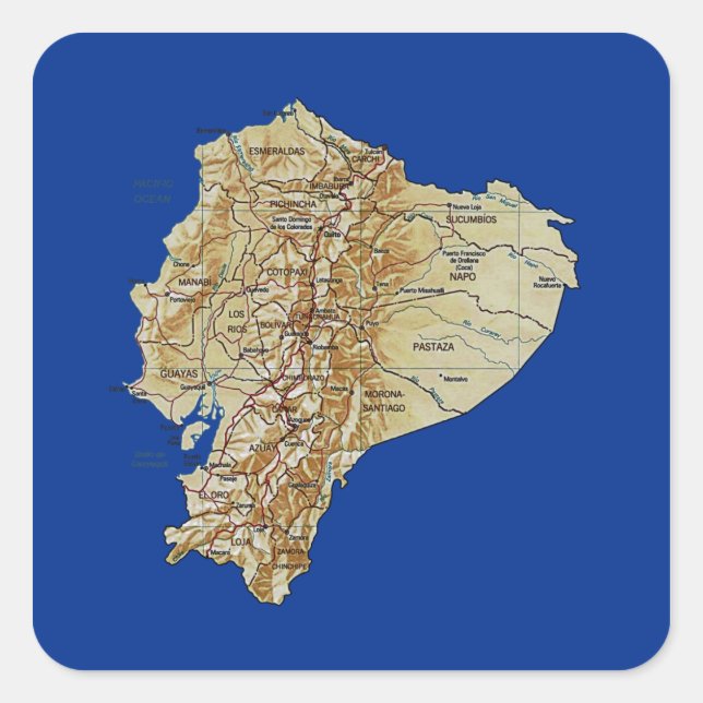 Autocollant de carte Équateur (Devant)