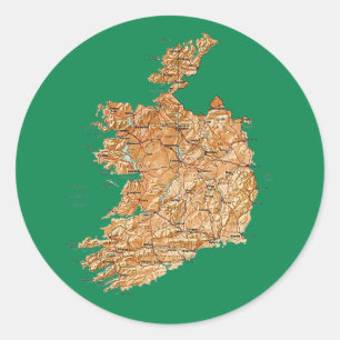 Autocollant de carte Irlande