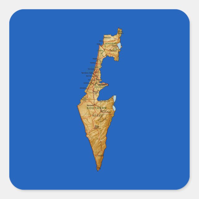 Autocollant de carte Israël (Devant)