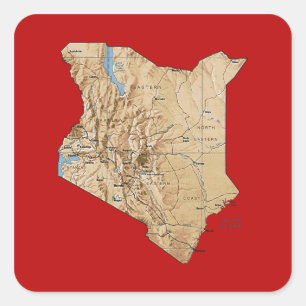 Autocollant de carte Kenya