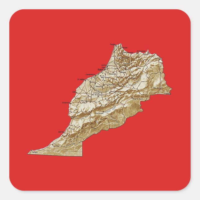 Autocollant de carte Maroc (Devant)