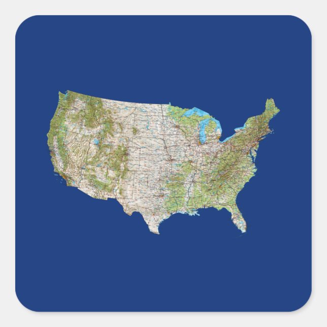 Autocollant de carte USA (Devant)