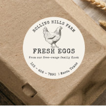 Autocollant de carton d'œufs de poule de ferme Bei