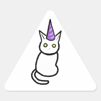 Autocollant de célébration de chat blanc