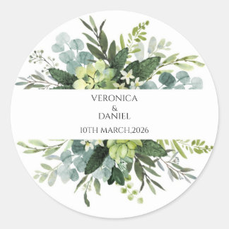 Autocollant de cercle de mariage rustique vert