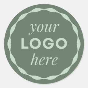 Autocollant de cercle festonné de logo minimaliste