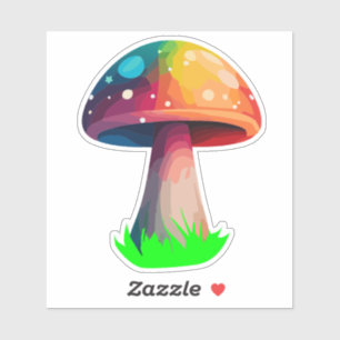 Autocollant de champignon magique coloré