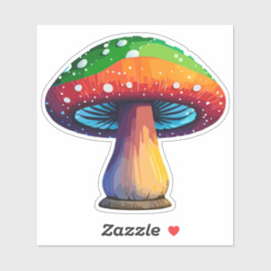 Autocollant de champignon magique coloré