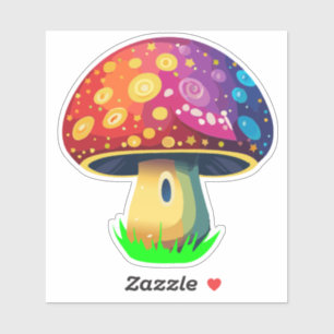 Autocollant de champignon magique coloré
