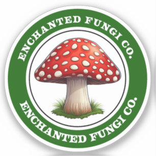 Autocollant de champignon vert rétro Amanita Musca